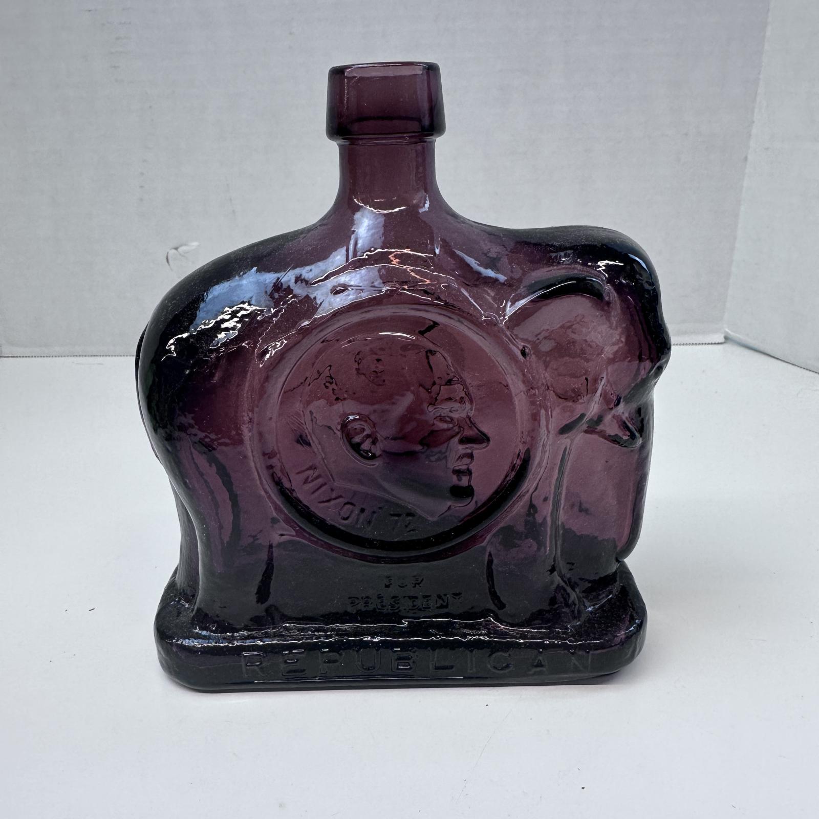 Vintage 1972 Wheaton Glass Decanter – Nixon & Agnew Republican Campaign Collectible - Photo 2