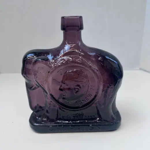 Vintage 1972 Wheaton Glass Decanter – Nixon & Agnew Republican Campaign Collectible at TamDoUS Taylorsville