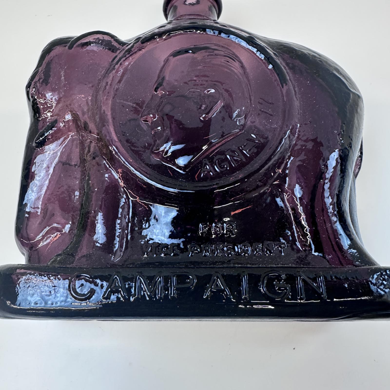 Vintage 1972 Wheaton Glass Decanter – Nixon & Agnew Republican Campaign Collectible - Photo 5