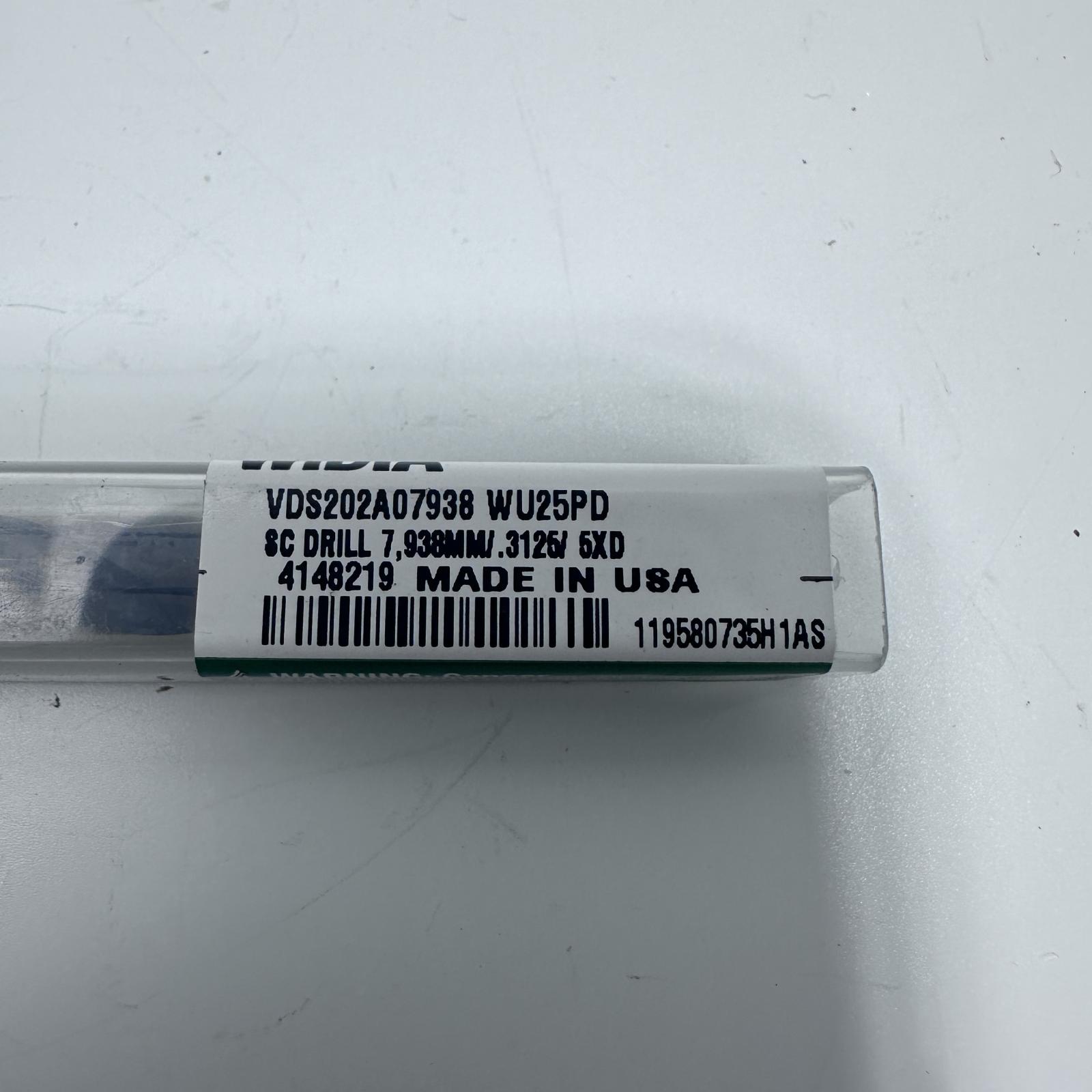 Widia 7.938mm Solid Carbide Drill – TiAlN Coated VDS202A07938 WU25PD - Photo 5