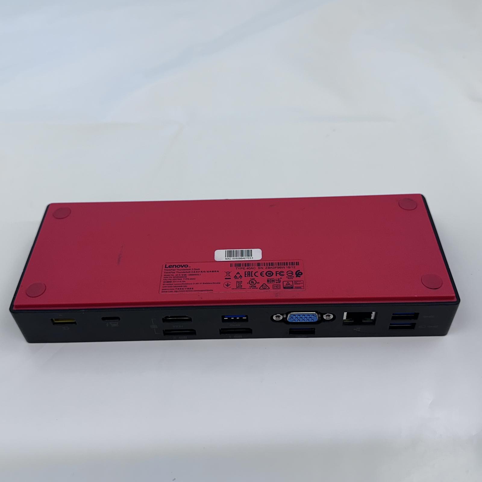 Lenovo ThinkPad Thunderbolt 3 Dock (DBB9003L1) TYPE 40AC w/ 135W Power Supply - Photo 4
