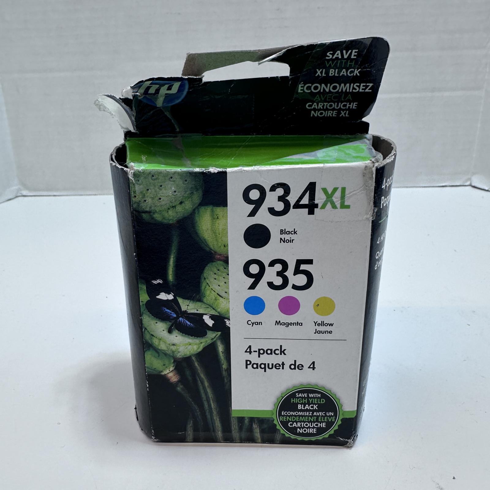 HP 934XL Black & 935 Cyan Magenta Yellow Genuine OEM Ink Cartridges 4-Pack - Photo 3