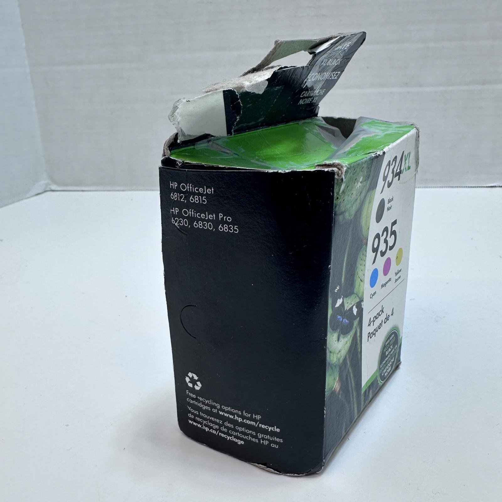 HP 934XL Black & 935 Cyan Magenta Yellow Genuine OEM Ink Cartridges 4-Pack - Photo 2