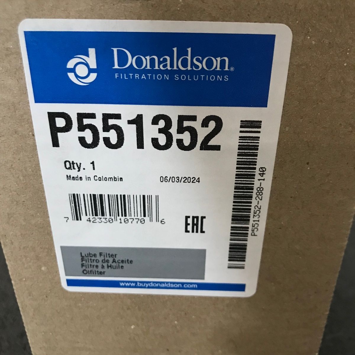 Donaldson P551352 Engine Oil Filter Spin On Full Flow - Photo 5