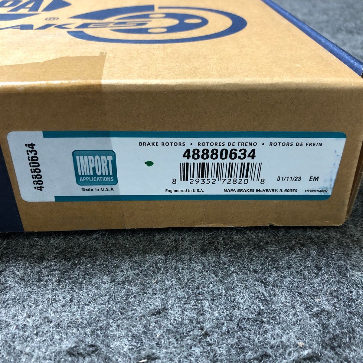 Napa Premium Brake Rotor 48880634 Subaru Outback Legacy 2010-2014 - Photo 2