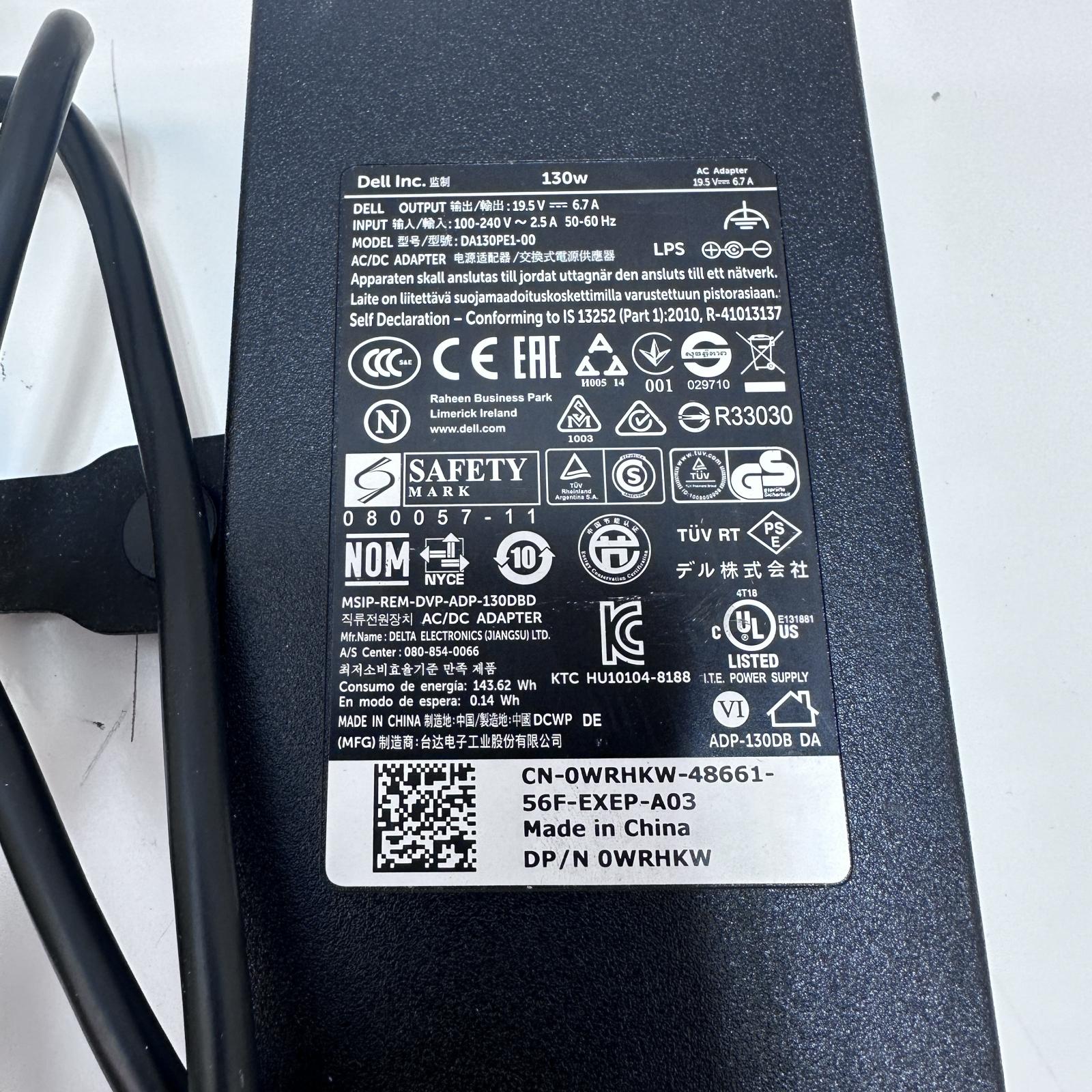 Lot of 2 OEM Dell 130W AC Adapter 19.5V 6.7A Laptop Charger - Photo 3