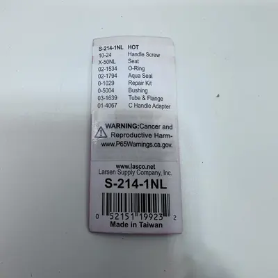 Lot of 3 Lasco Aqua Seal Hot Stem S-214-1NL at Hydraulics, Pneumatics & Plumbing in new condition