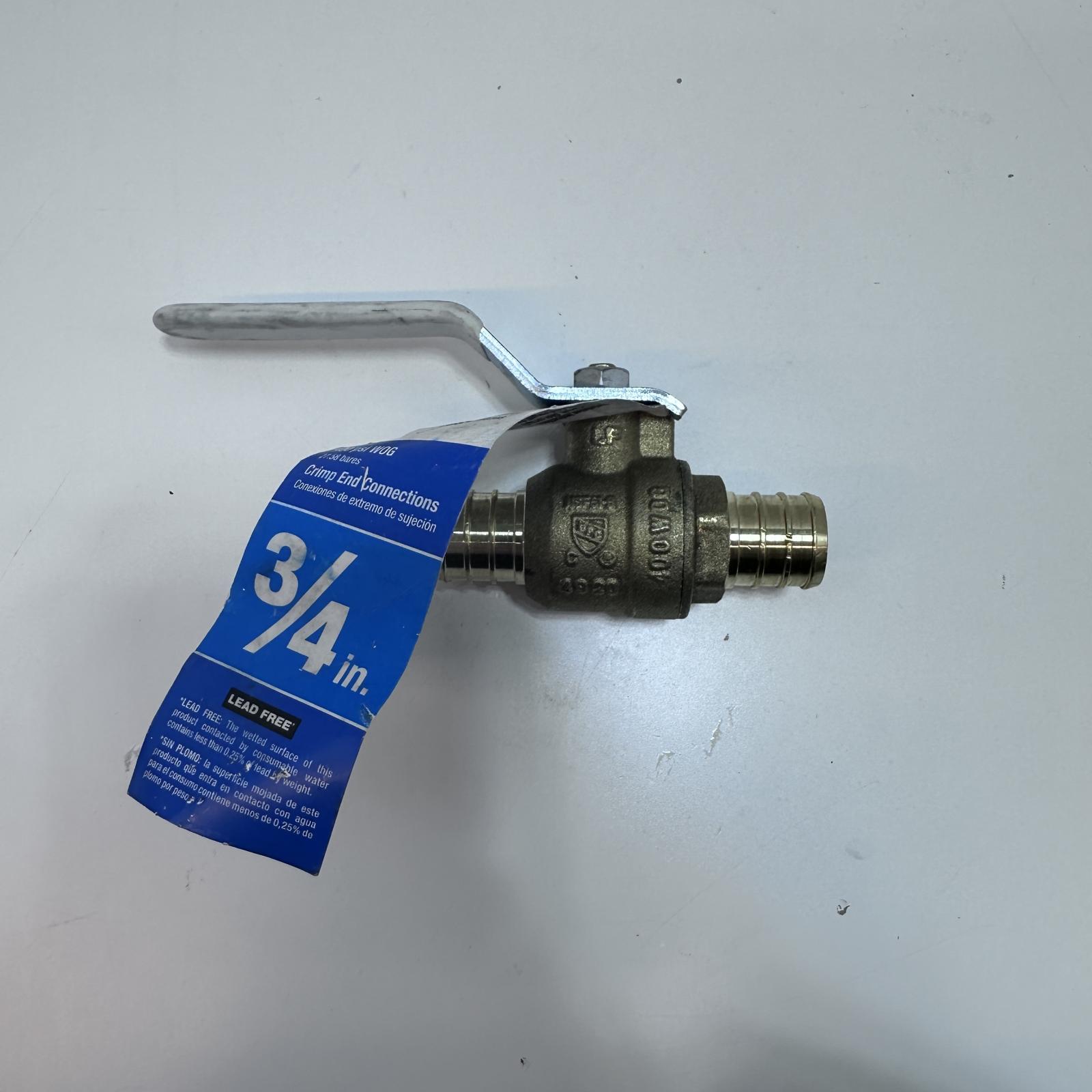 WATTS 3/4" LFM-760-PEX Full Port Brass Ball Valve 400 psi WOG - Photo 1