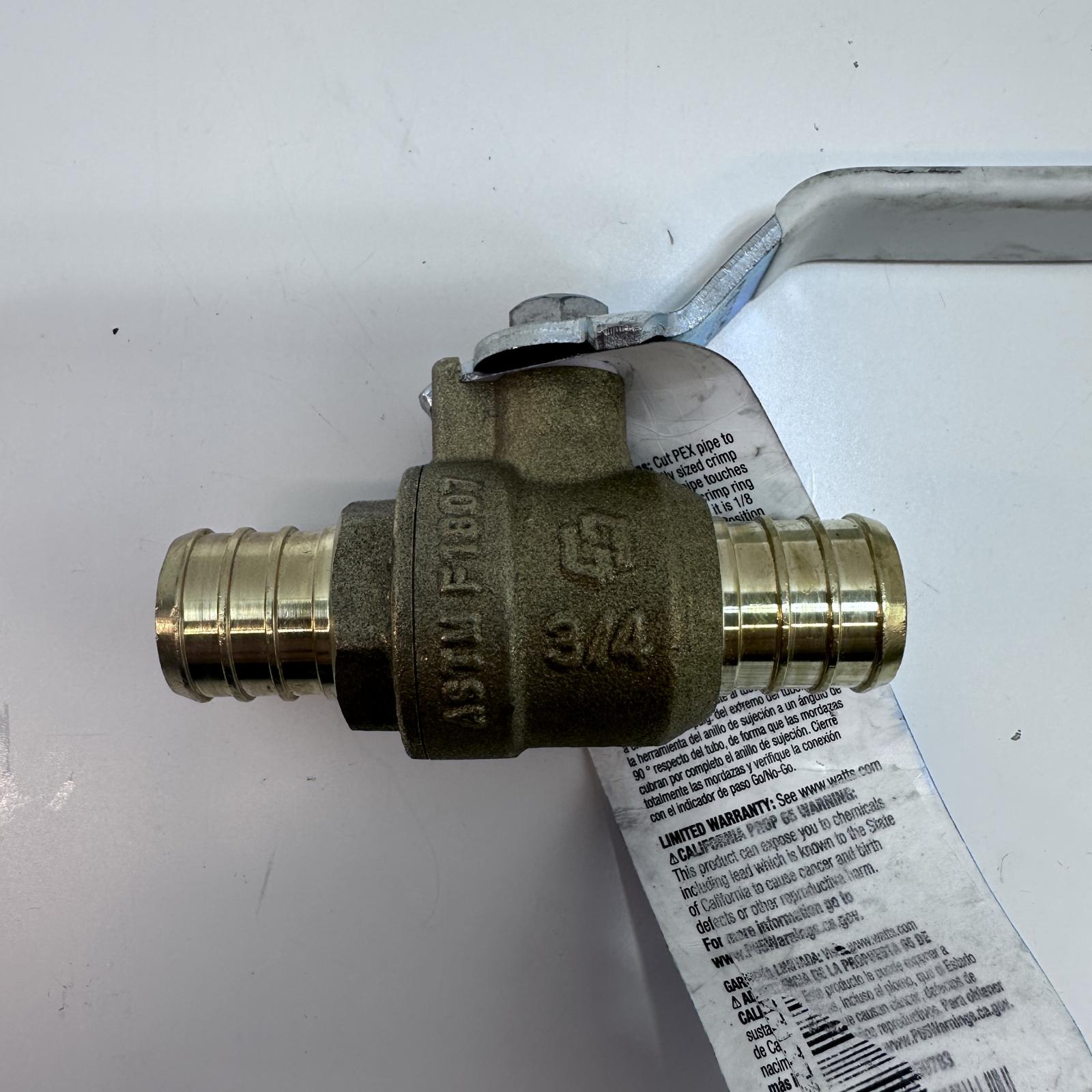 WATTS 3/4" LFM-760-PEX Full Port Brass Ball Valve 400 psi WOG - Photo 5