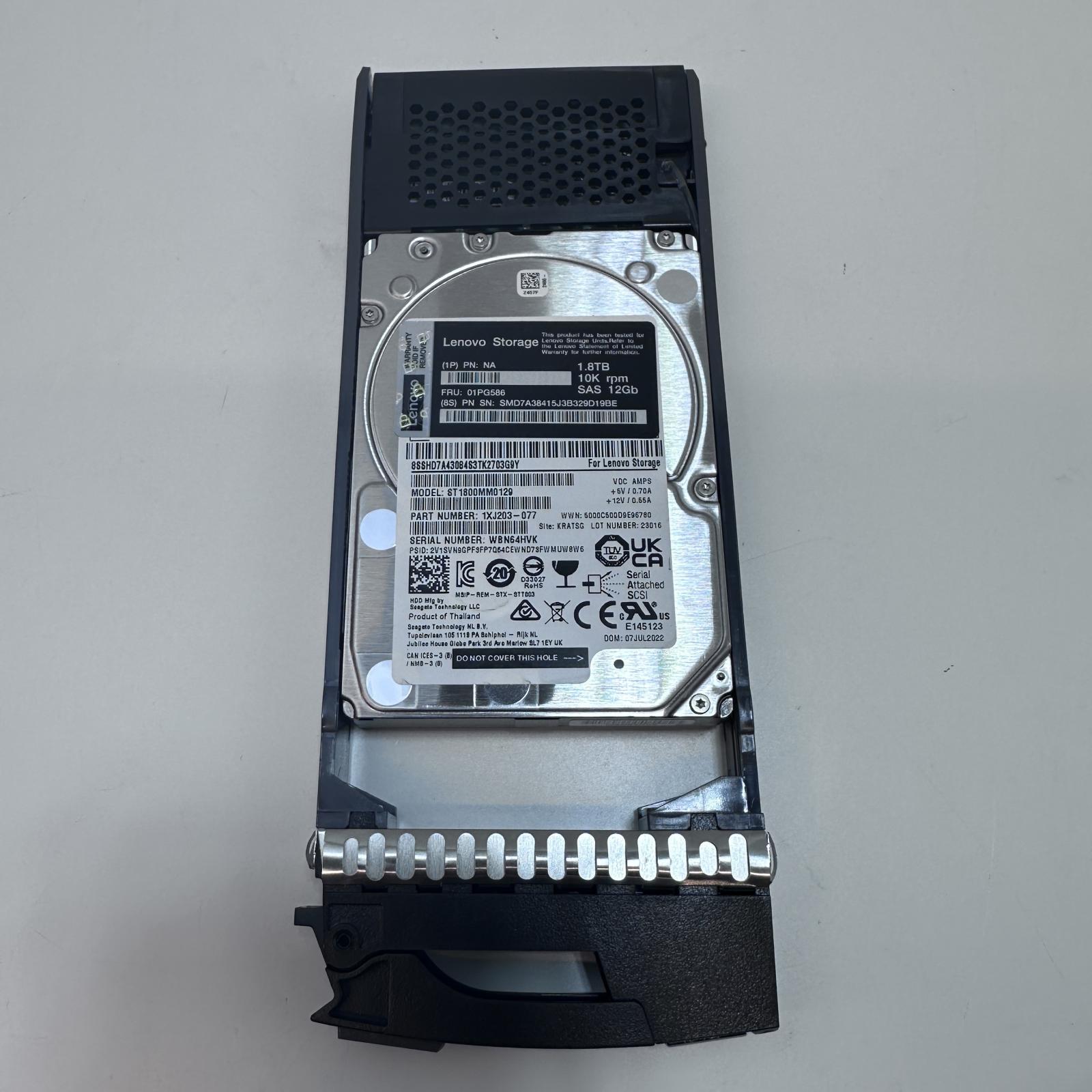 Lenovo 01PG586 ThinkSystem 1.8TB SAS HDD with Tray - Photo 2
