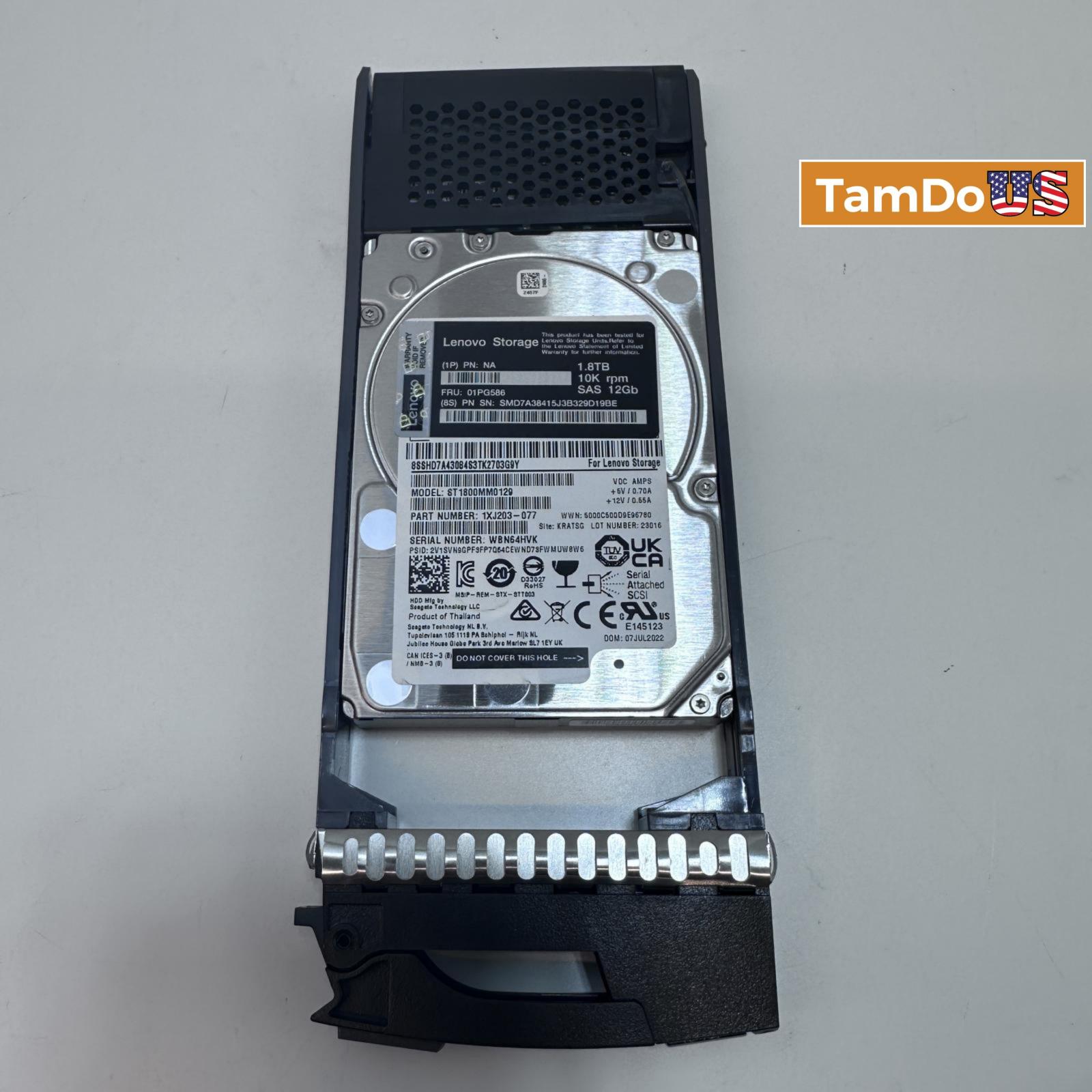 Lenovo 01PG586 ThinkSystem 1.8TB SAS HDD with Tray - Photo 6