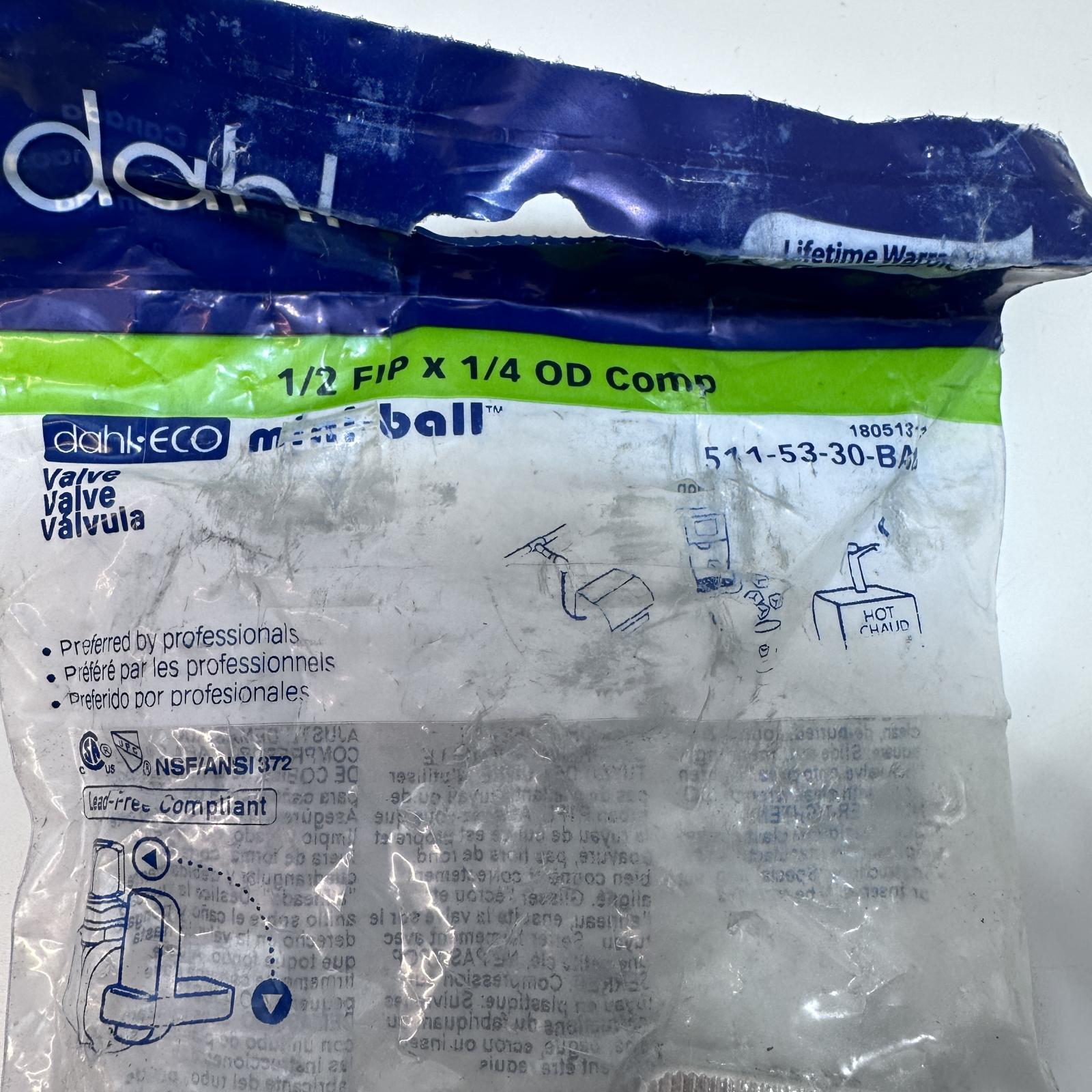 DAHL 511-53-30 Mini Ball Valve 1/2 FIP x 1/4 OD COMP - Photo 3