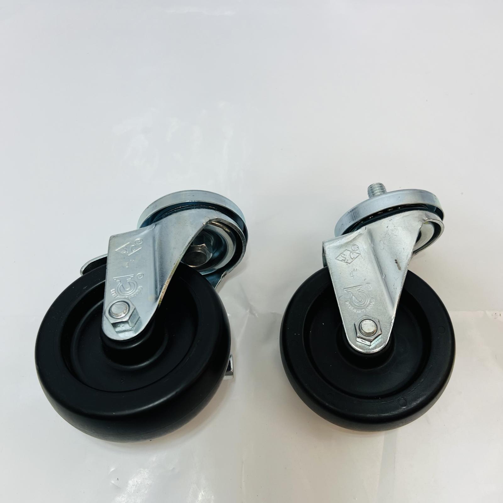 2 Piece 4 Inch Heavy Duty Caster Set Wheels - Photo 5