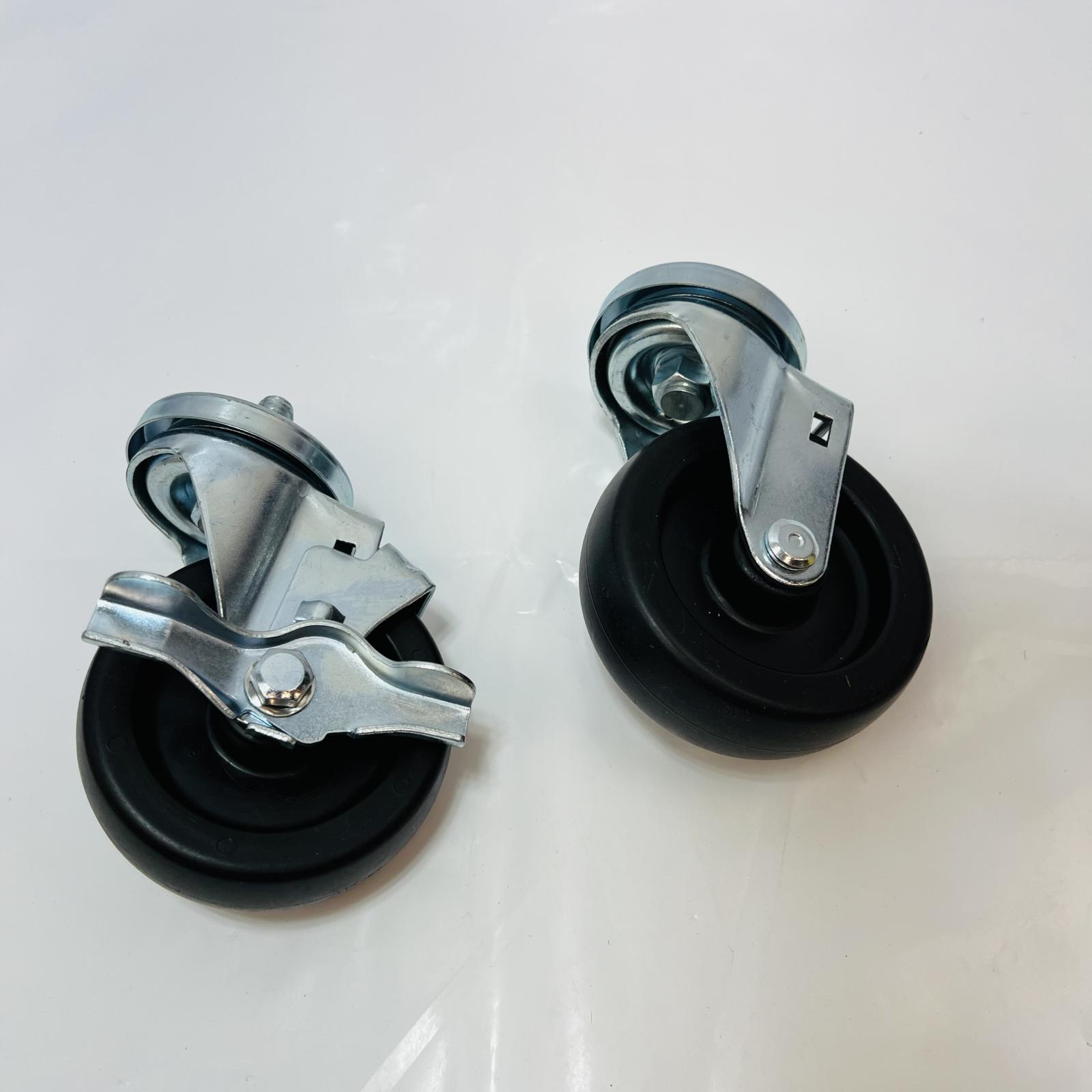 2 Piece 4 Inch Heavy Duty Caster Set Wheels - Photo 2