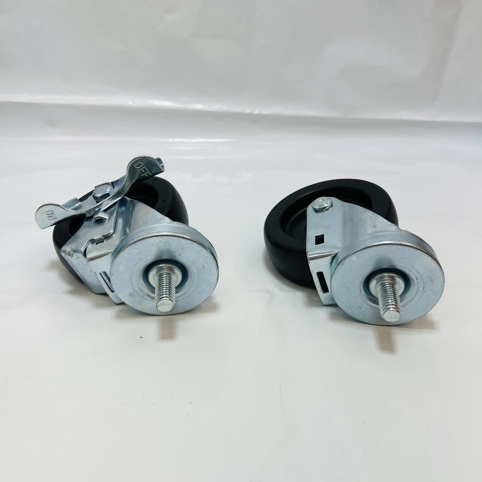 2 Piece 4 Inch Heavy Duty Caster Set Wheels - Photo 7