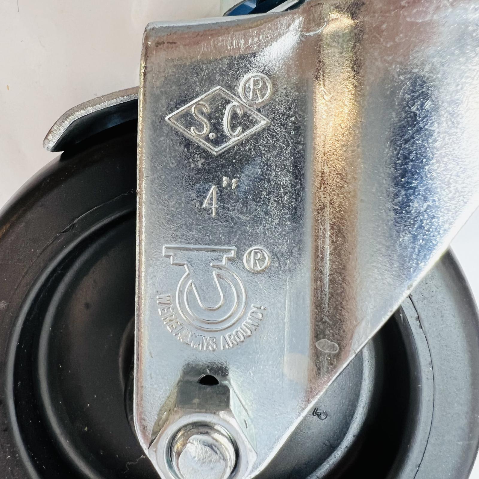 2 Piece 4 Inch Heavy Duty Caster Set Wheels - Photo 6