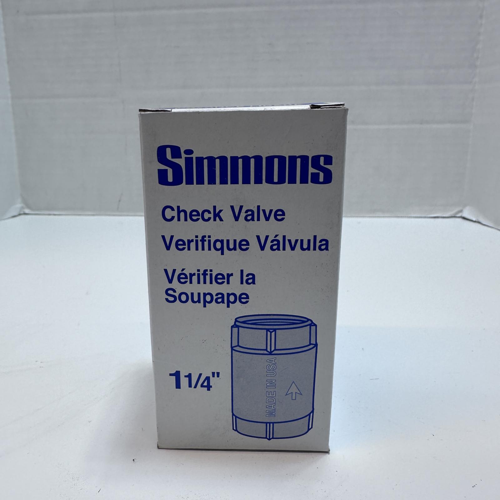 Simmons 1-1/4” 514-SB Silicon Bronze Female Threaded Check Valve - Photo 2