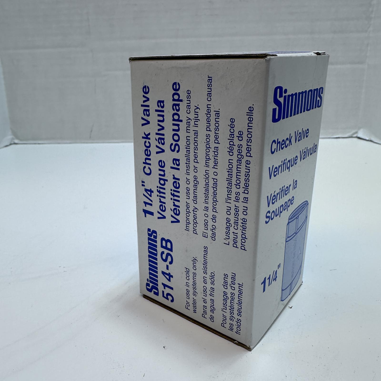 Simmons 1-1/4” 514-SB Silicon Bronze Female Threaded Check Valve - Photo 4