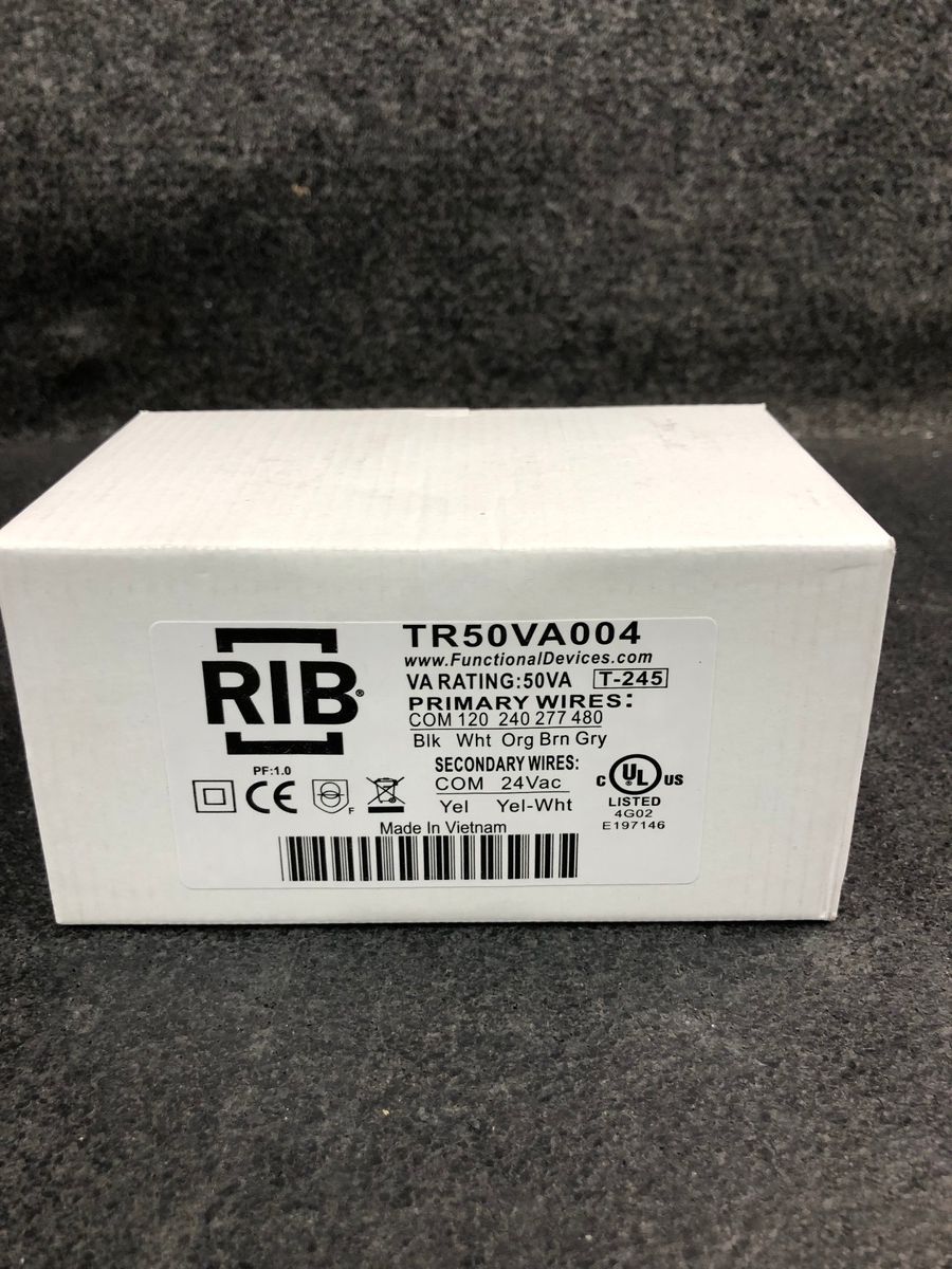 RIB Tr50va004 Transformer 50VA 480/277/240/120 Pri, 24VAC Sec - Photo 2