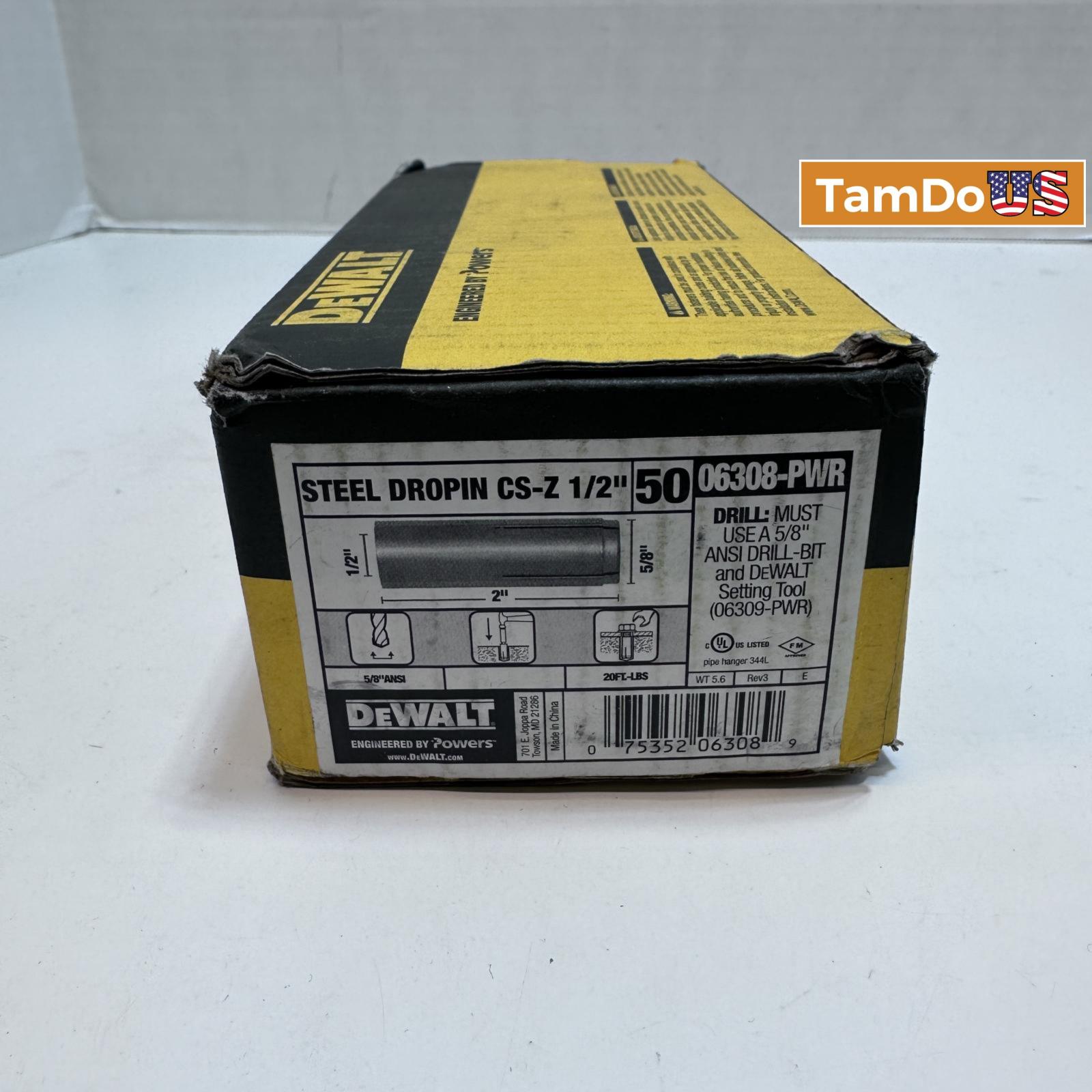 Dewalt 06308-PWR 1/2" Carbon Steel Drop-In Anchor - Pack of 50 - Photo 6