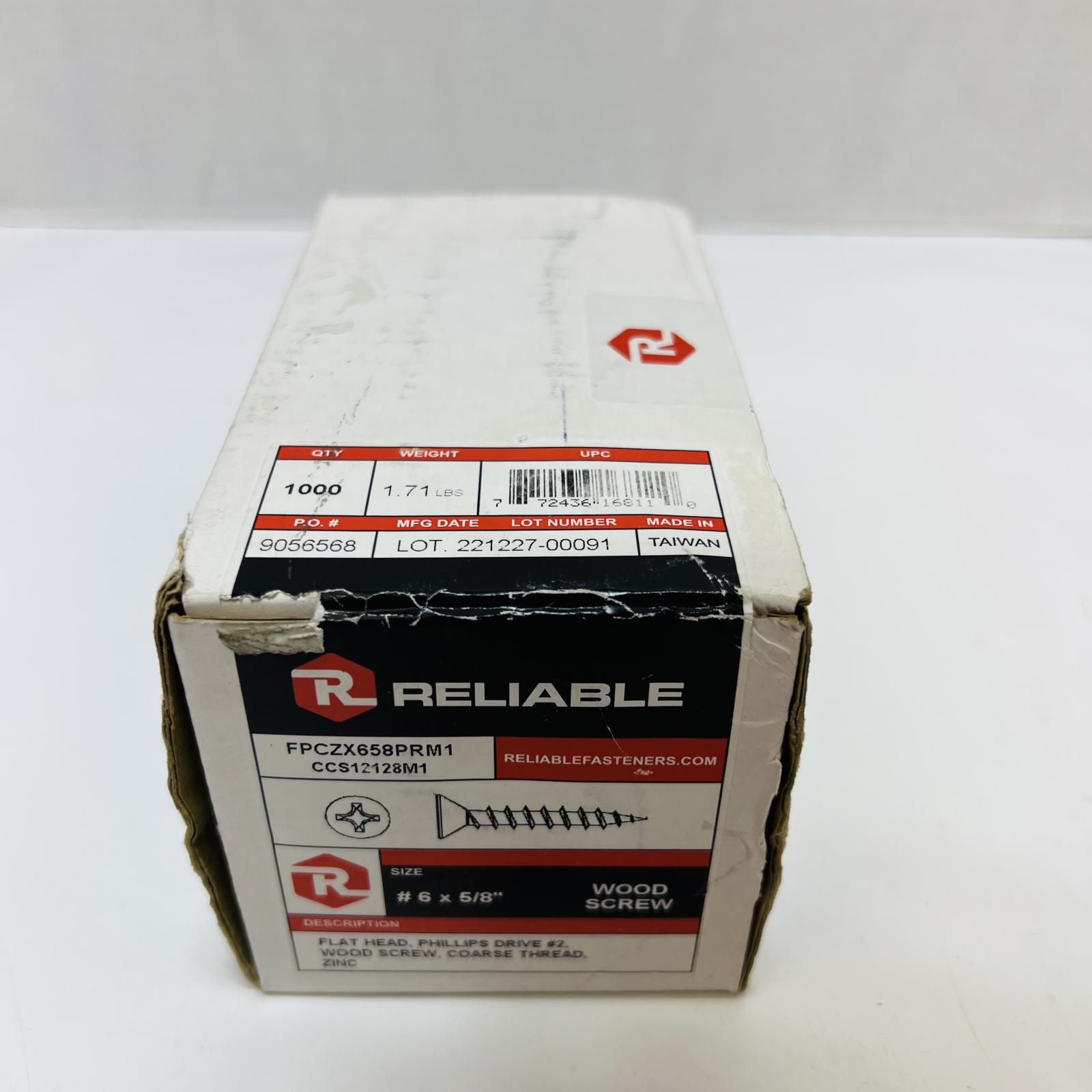 Reliable Wood Screw #6 x 5/8" Flat Head Zinc - Photo 2