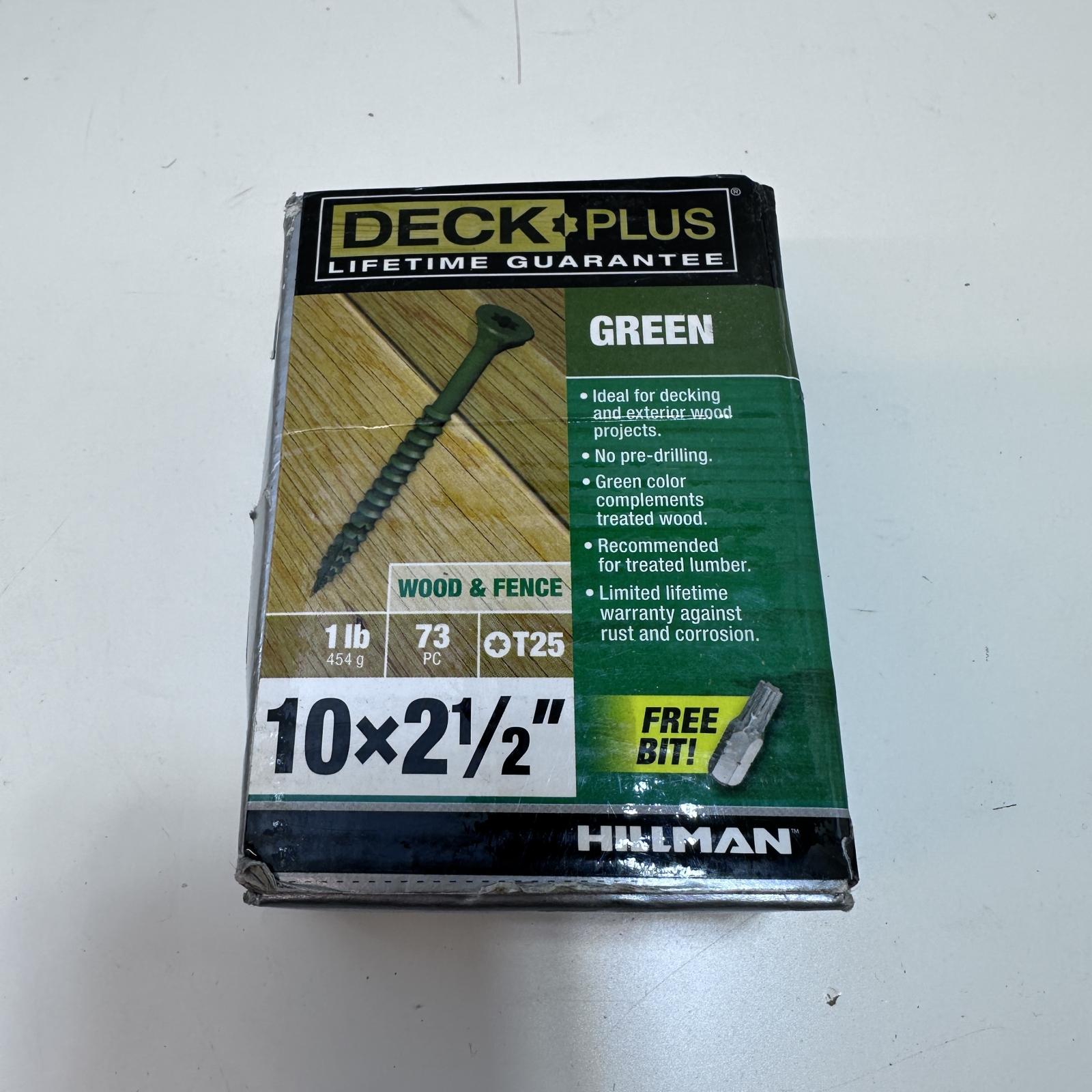 Lot of 3 Hillman Deck Plus Drive Flat Head Exterior Screws #10 x 2-1/2 L - Photo 5