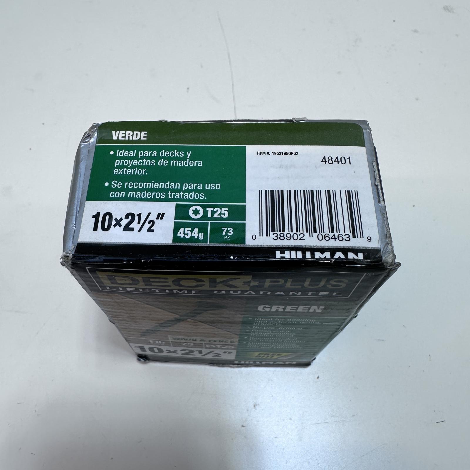 Lot of 3 Hillman Deck Plus Drive Flat Head Exterior Screws #10 x 2-1/2 L - Photo 2