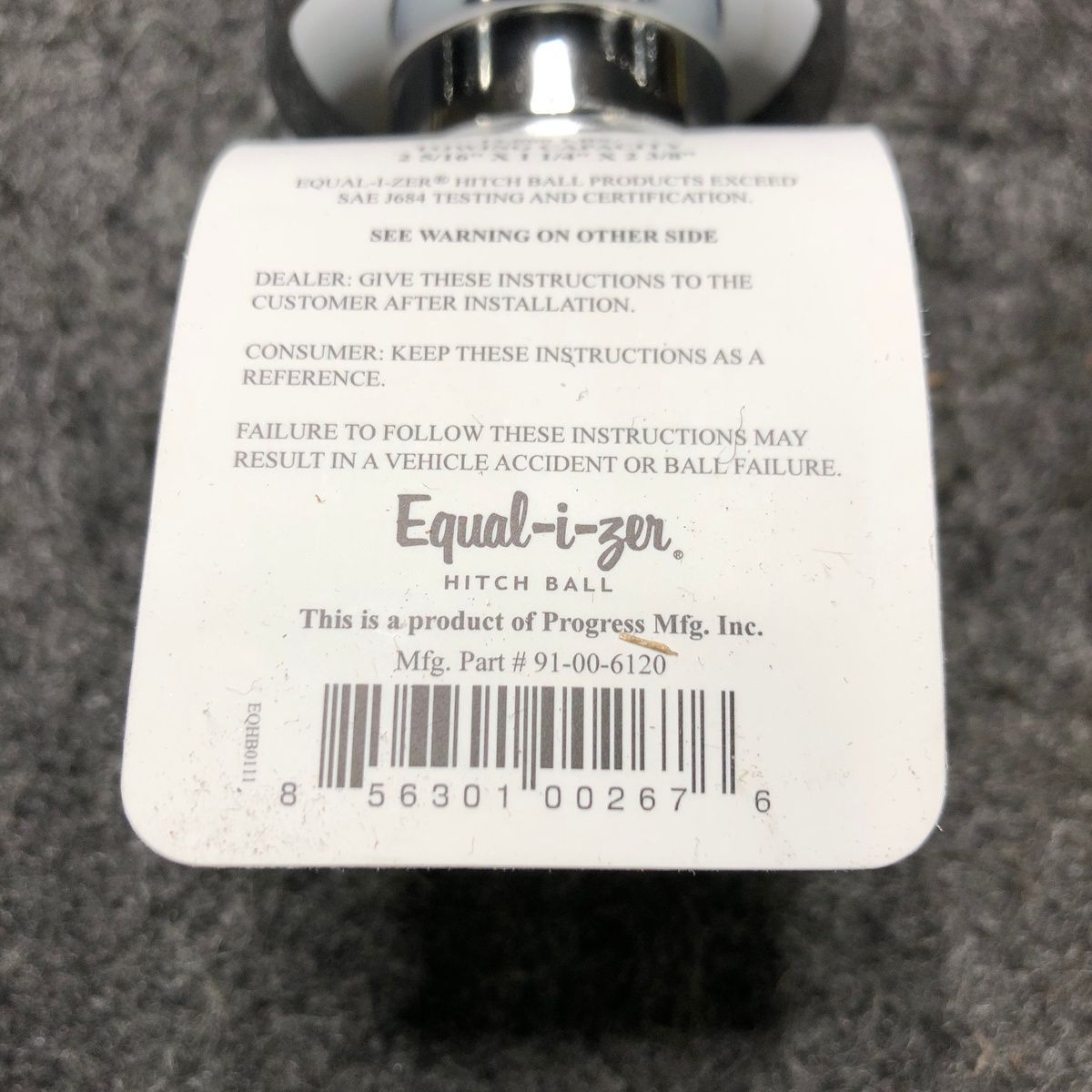 Equal-i-zer 2-5/16 Inch Hitch Ball With 12,000 LBS Towing Capacity - Photo 4