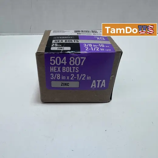 Lot of 3 Everbilt Hex Bolt Zinc 3/8-16 x 2-1/2 at TamDoUS Taylorsville