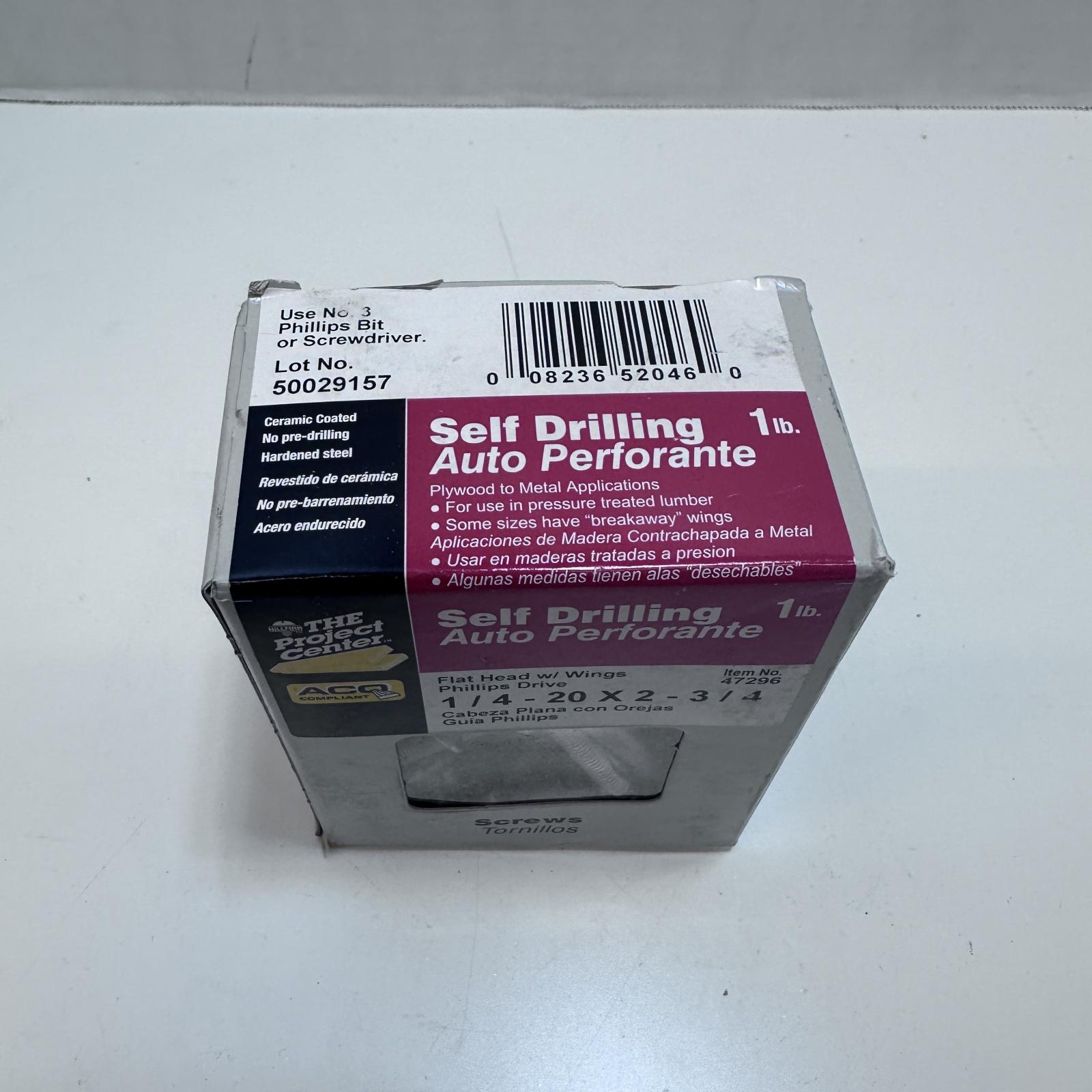 The Project Center 47296 1/4-20 X 2-3/4inch Flat Head w/ Wing Phillips Drive - Photo 2