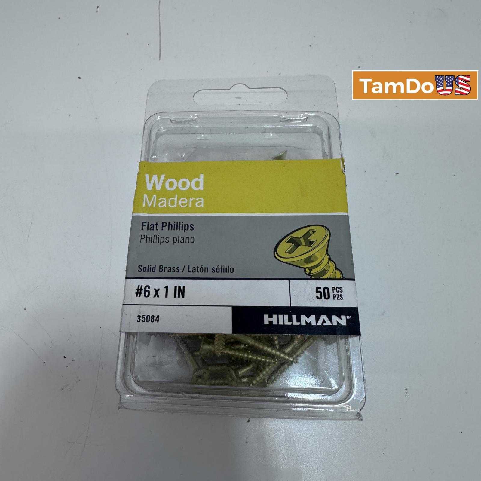 Lot of 2 Hillman #6 x 1-in Brass Interior/Exterior Wood Screws - Photo 4