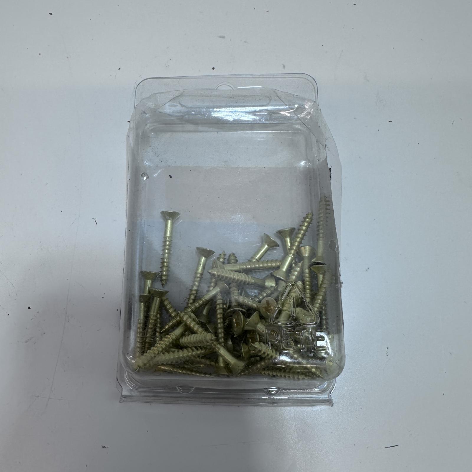 Lot of 2 Hillman #6 x 1-in Brass Interior/Exterior Wood Screws - Photo 2