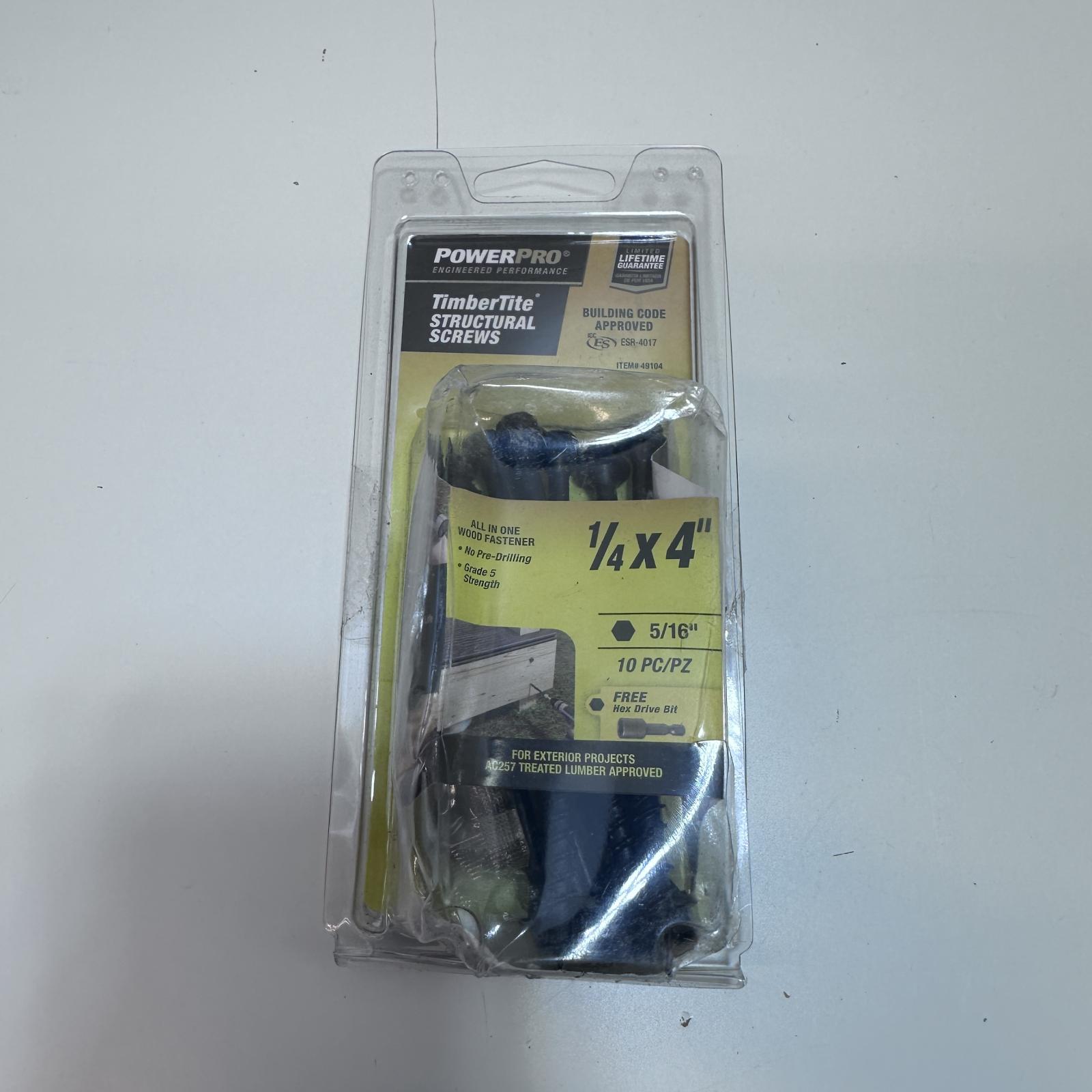 Hillman Power Pro TimberTite Structural Screws 1/4" x 4" - 10 pc - Photo 2