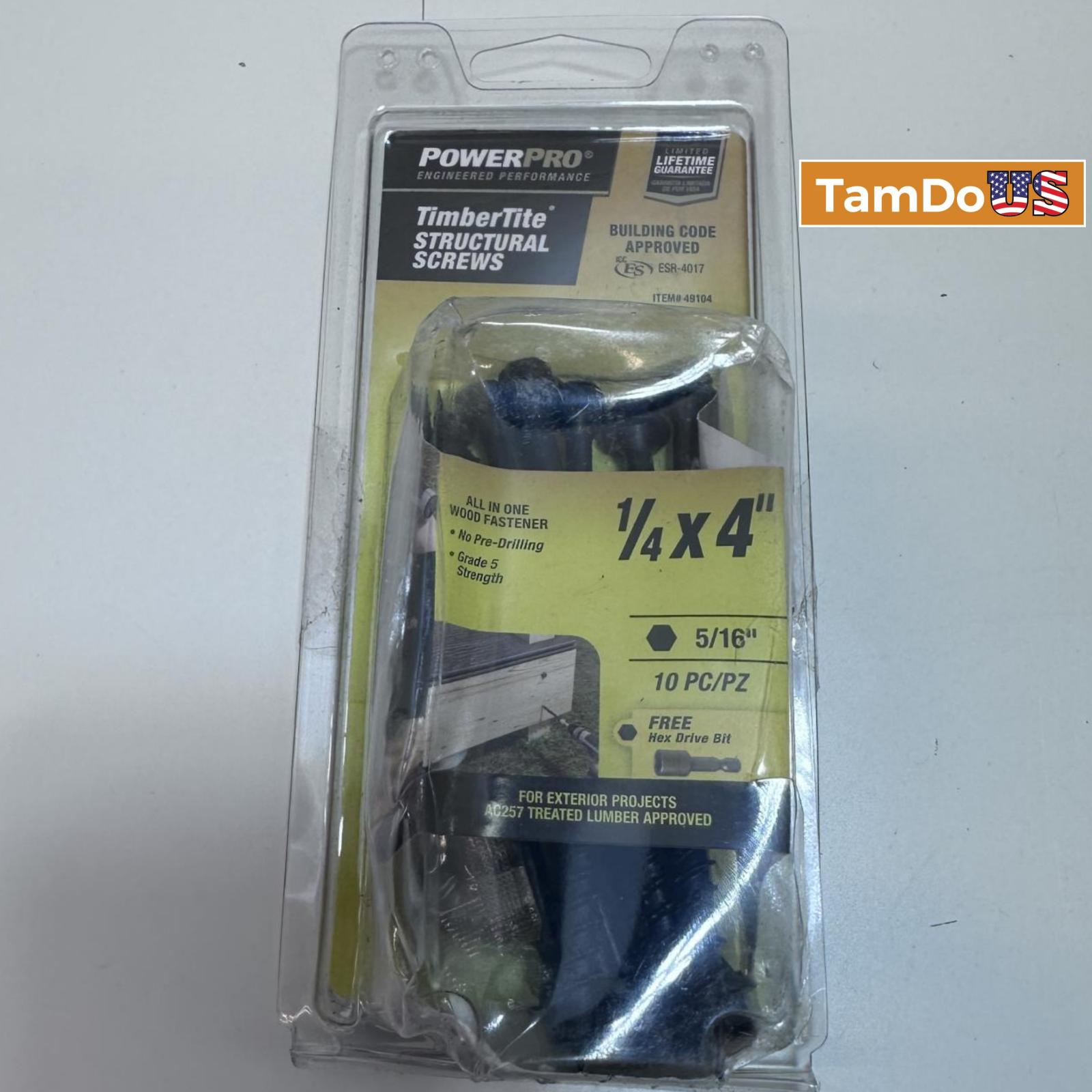 Hillman Power Pro TimberTite Structural Screws 1/4" x 4" - 10 pc - Photo 5