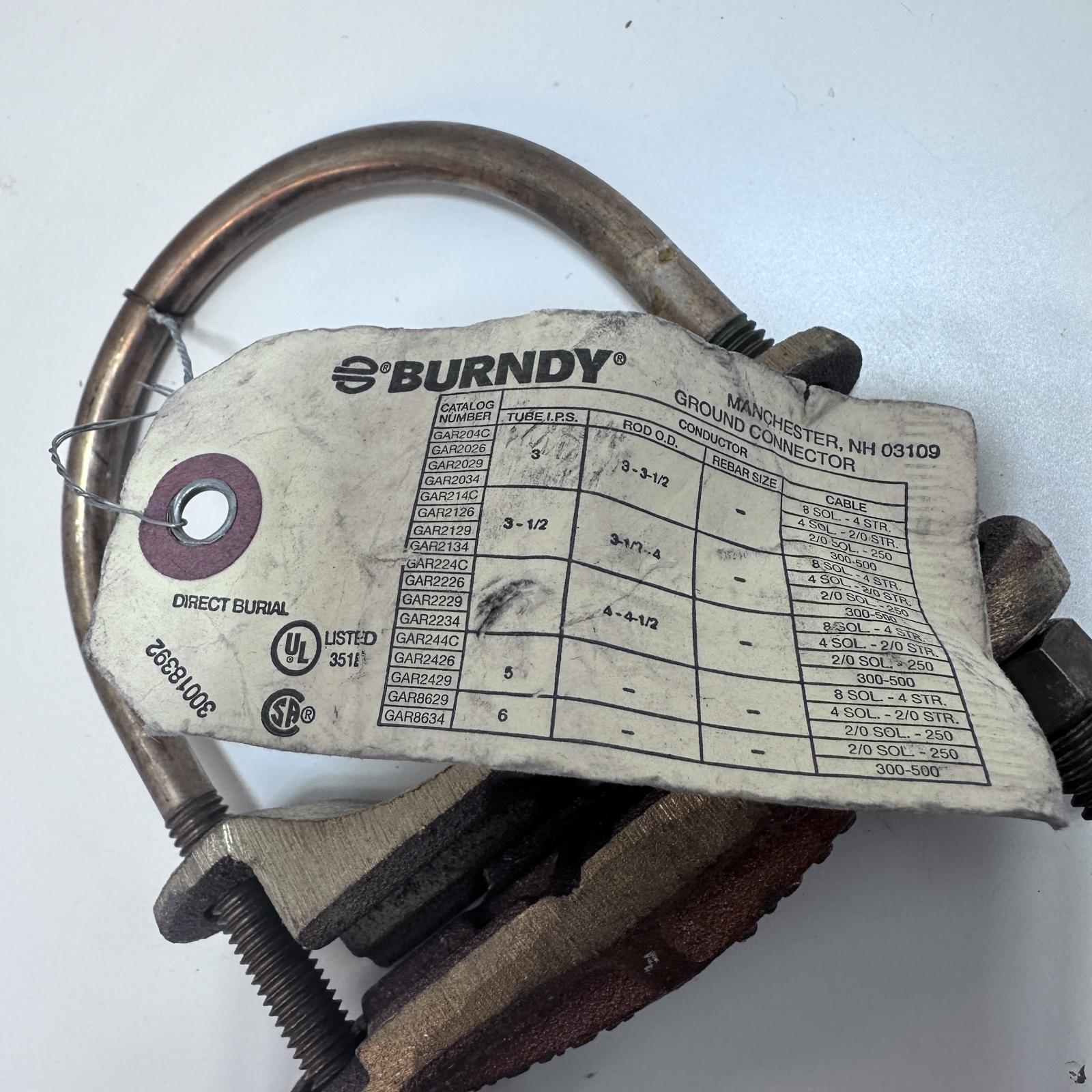 Burndy GAR204C Grounding Connector 3" Ground For Pipe Rod - Photo 3