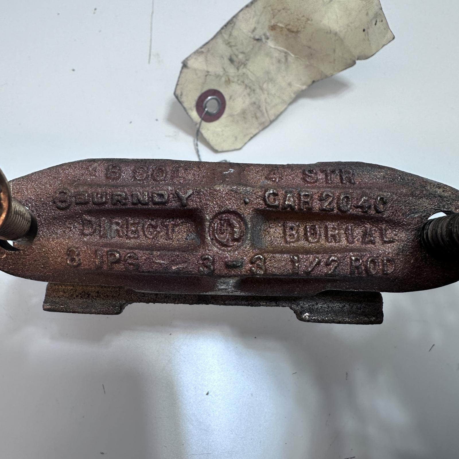 Burndy GAR204C Grounding Connector 3" Ground For Pipe Rod - Photo 4