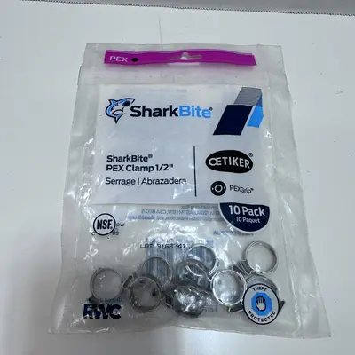 SharkBite UC953A 10-Pack PEX Clamp 1/2" at Fasteners & Hardware in new condition