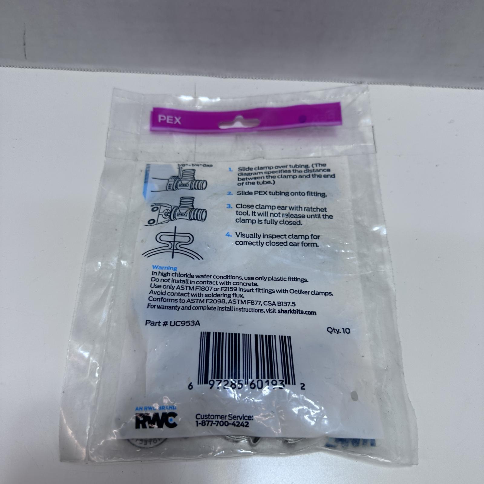 SharkBite UC953A 10-Pack PEX Clamp 1/2" - Photo 2