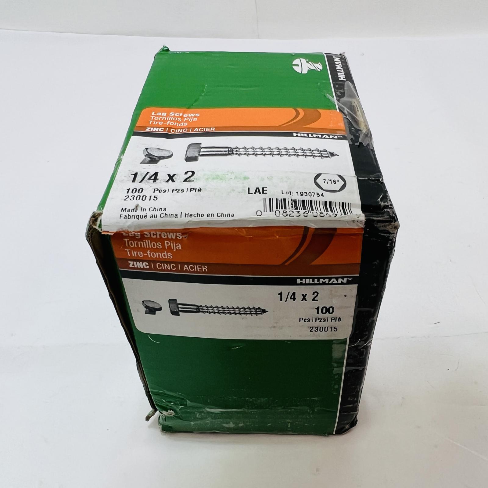 Hillman Zinc-Plated Steel Coarse Thread Hex Lag Screw 1/4 x 2 - Photo 3