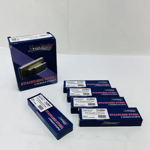 Nail Pro L08SS 1/2" Leg x 1/4" Stainless Steel Narrow Crown Staples at TamDoUS Taylorsville