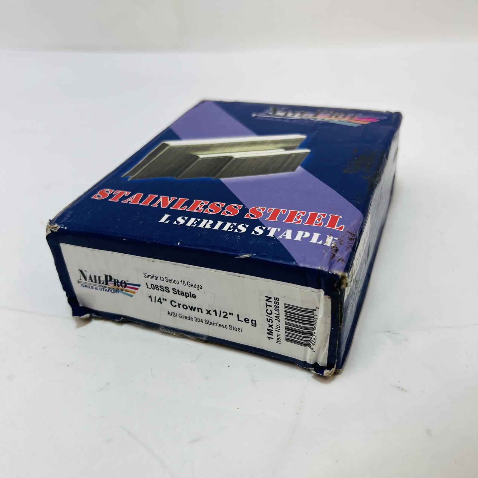 Nail Pro L08SS 1/2" Leg x 1/4" Stainless Steel Narrow Crown Staples - Photo 2