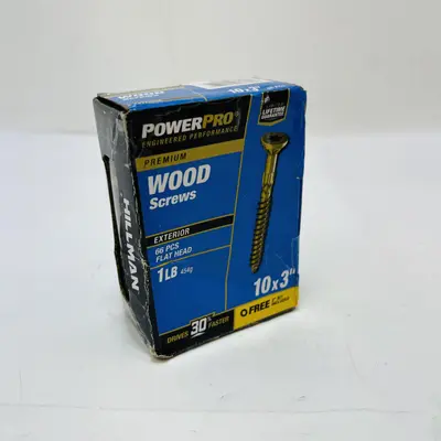 Power Pro Wood Screws 10x3" 66 pcs Flat Head at Fasteners & Hardware in new condition