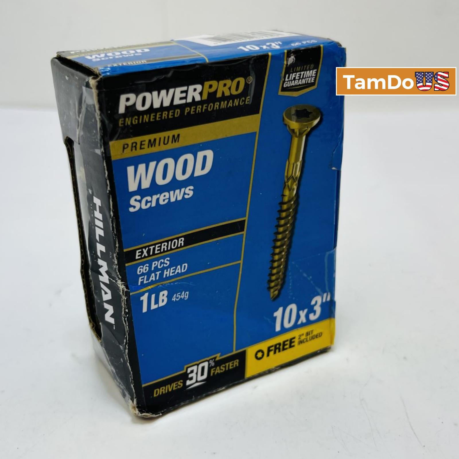 Power Pro Wood Screws 10x3" 66 pcs Flat Head - Photo 4