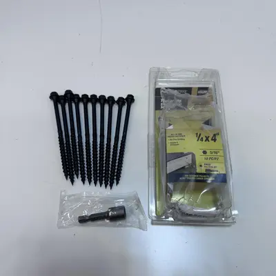 PowerPro All in One Wood Fastener 1/4x4" 5/16" Head 10Pc/Pz at Fasteners & Hardware in new condition