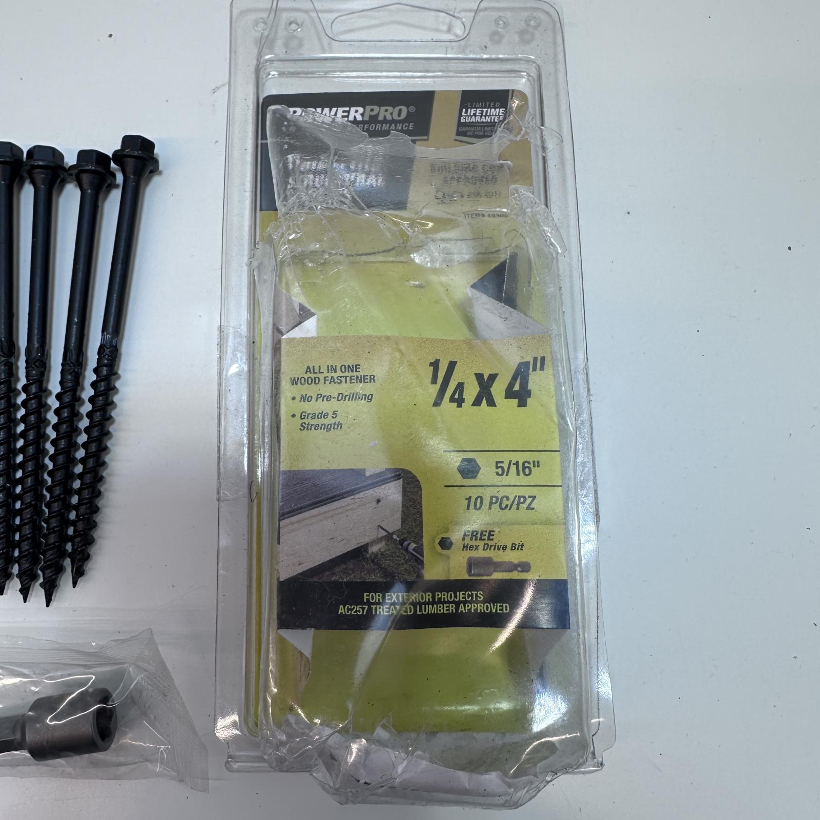 PowerPro All in One Wood Fastener 1/4x4" 5/16" Head 10Pc/Pz - Photo 2