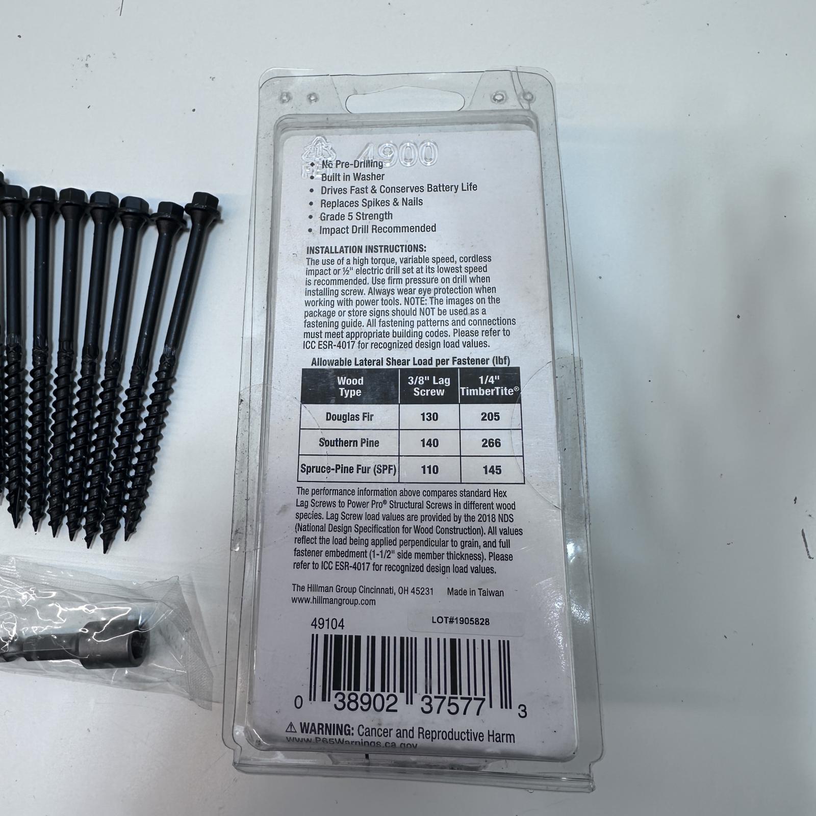 PowerPro All in One Wood Fastener 1/4x4" 5/16" Head 10Pc/Pz - Photo 3