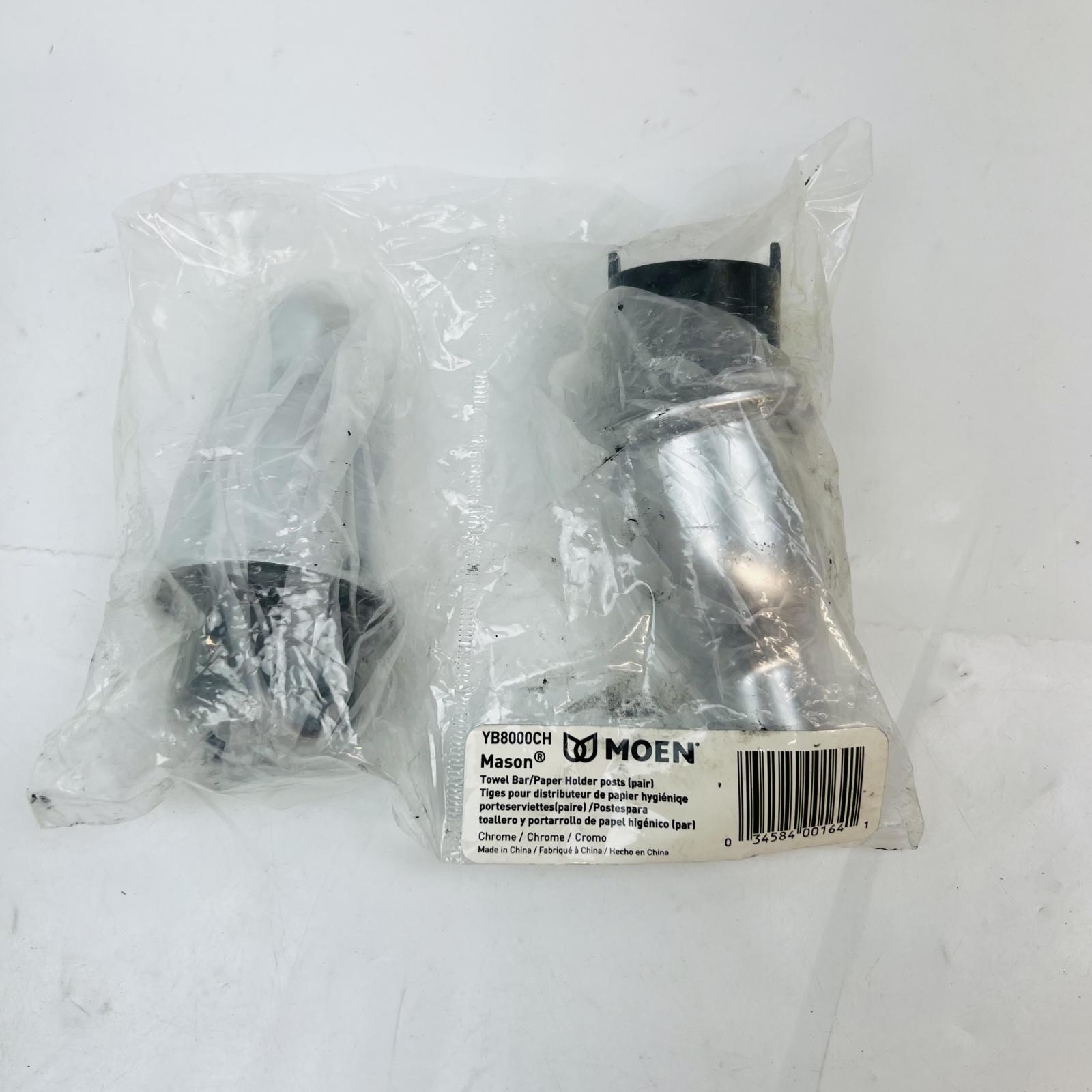 Moen Mason YB8000CH Towel Bar / Toilet Paper Holder POSTS SET - Chrome Finish - Photo 2