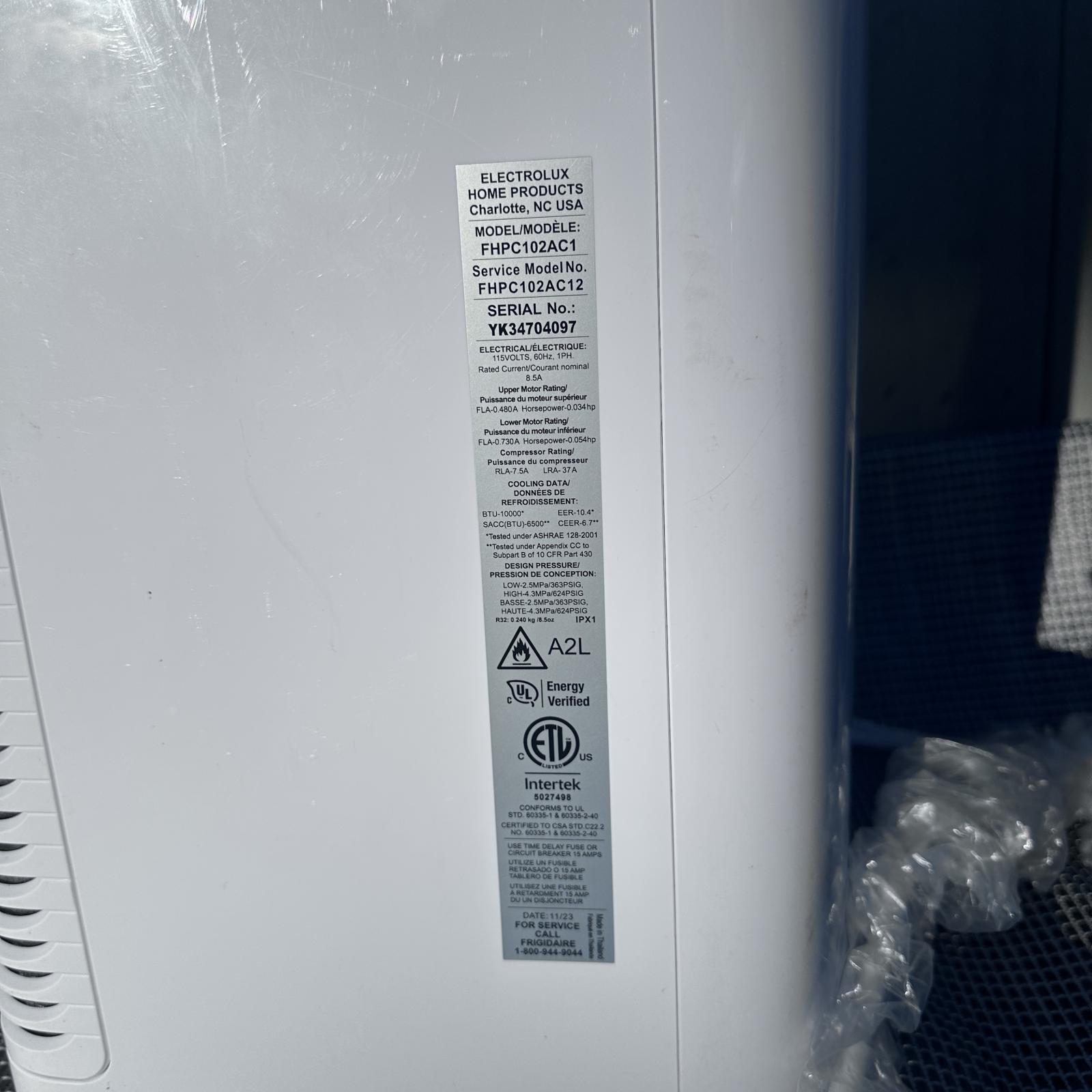 Frigidaire FHPC102AC1 Portable Room Air Conditioner, 10,000 BTU - Photo 2