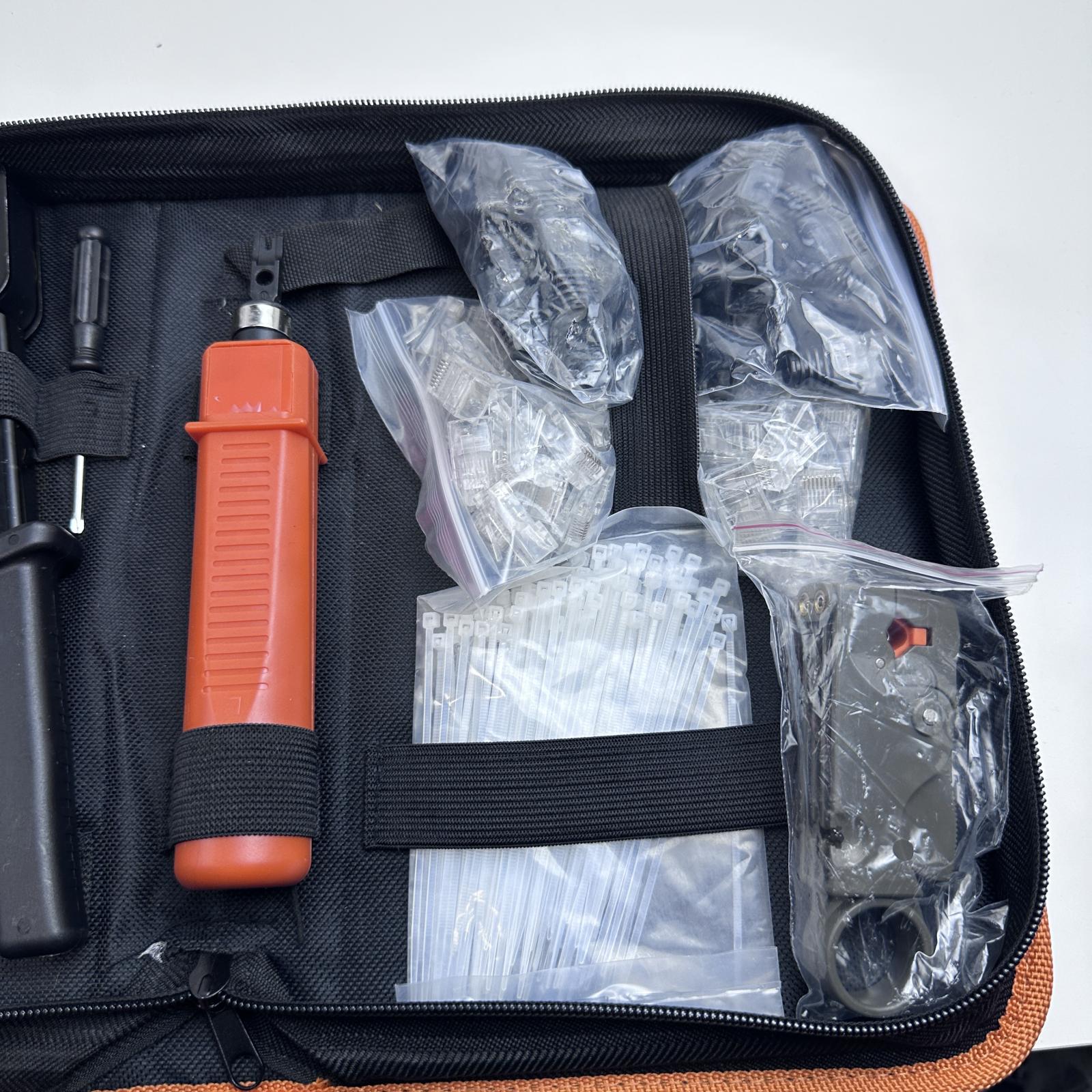 Network Cable Tester Kit RJ45 Crimper Wire Tracker LAN Ethernet Tool Set - Photo 2