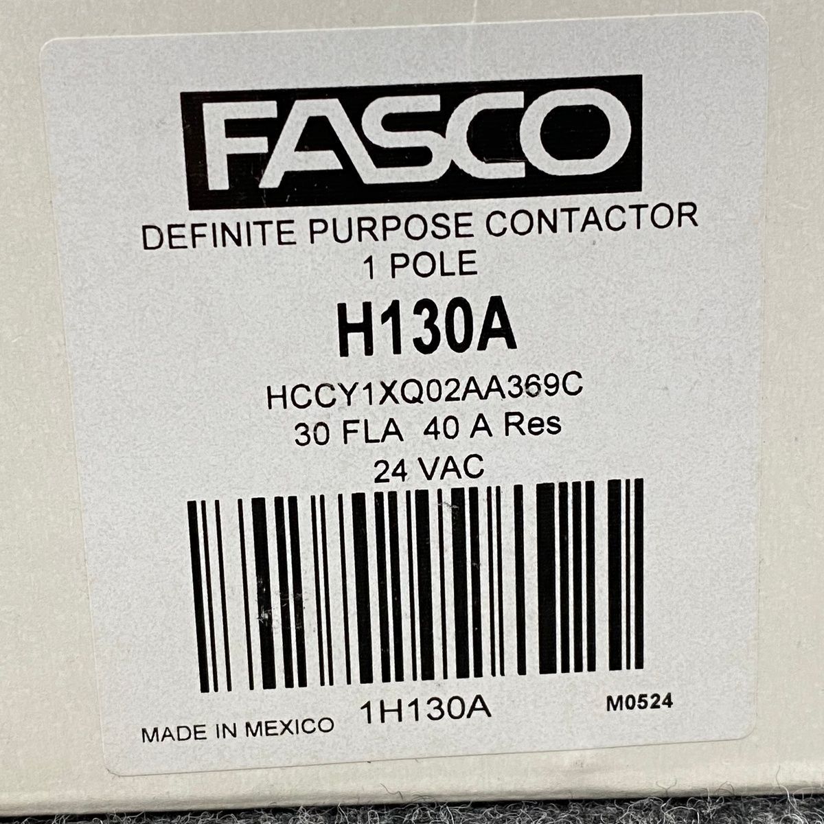 FASCO H130A Definite Purpose Contactor 1P 30 FLA 40A RES 24VAC - Photo 11